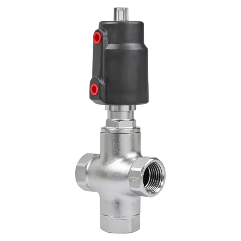3 Way Pneumatic Angle Seat Valve Aluminum Alloy Actuator Industrial Fluid Control Air Operated Valve for Water Oil Gas System