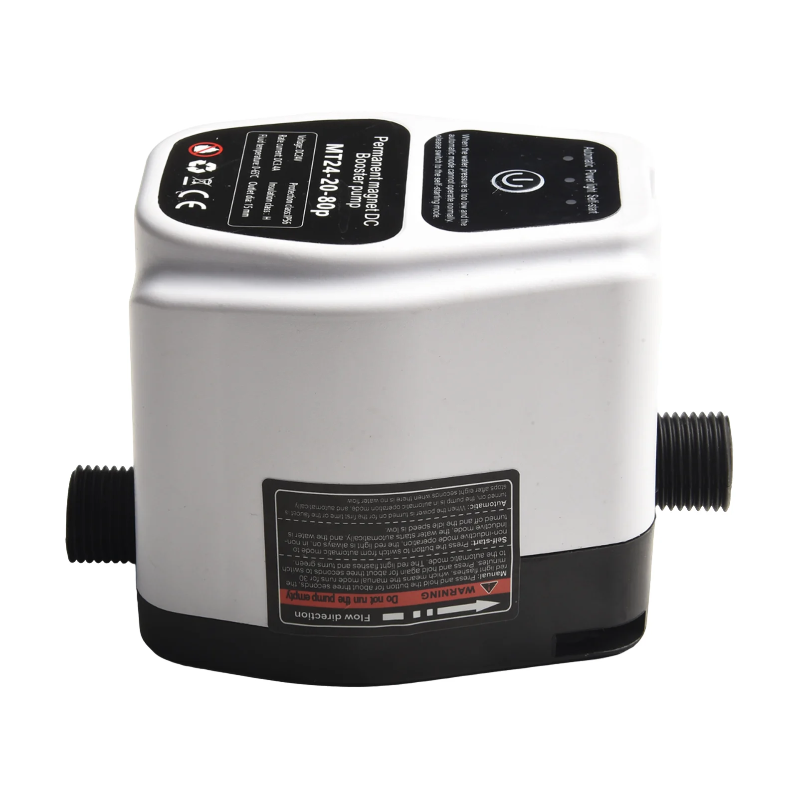 ABS Copper Booster Pump Quiet Pressure Pump Maximum Flow Rate 25L min Permanent Magnet Motor AC To DC Converter