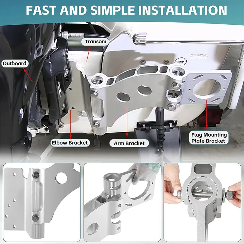 1810303 Talon Sandwich Adapter Mounting Bracket Heavy Duty Talon Jack Plate Mount Brackets for Starboard