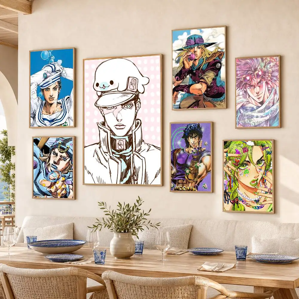 JoJo's Bizarre Adventure Waterproof Self-Adhesive Wall Poster for Bedroom Living Room Home Decor