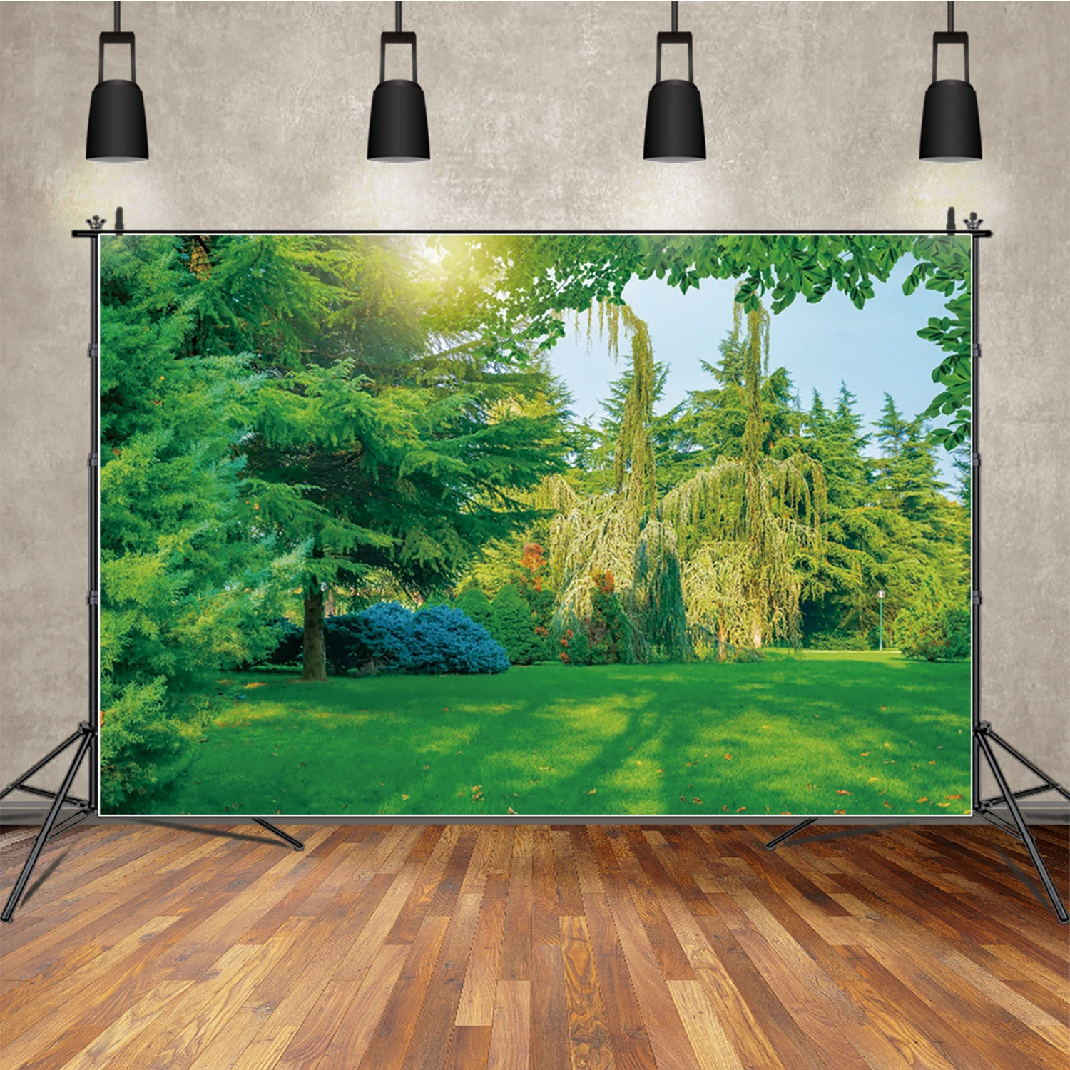 MOON.QG الربيع عرض طبيعي شلال الغابات الجبلية المياه خلفية العشب خلفية التصوير Paert ورق حائط للزينة