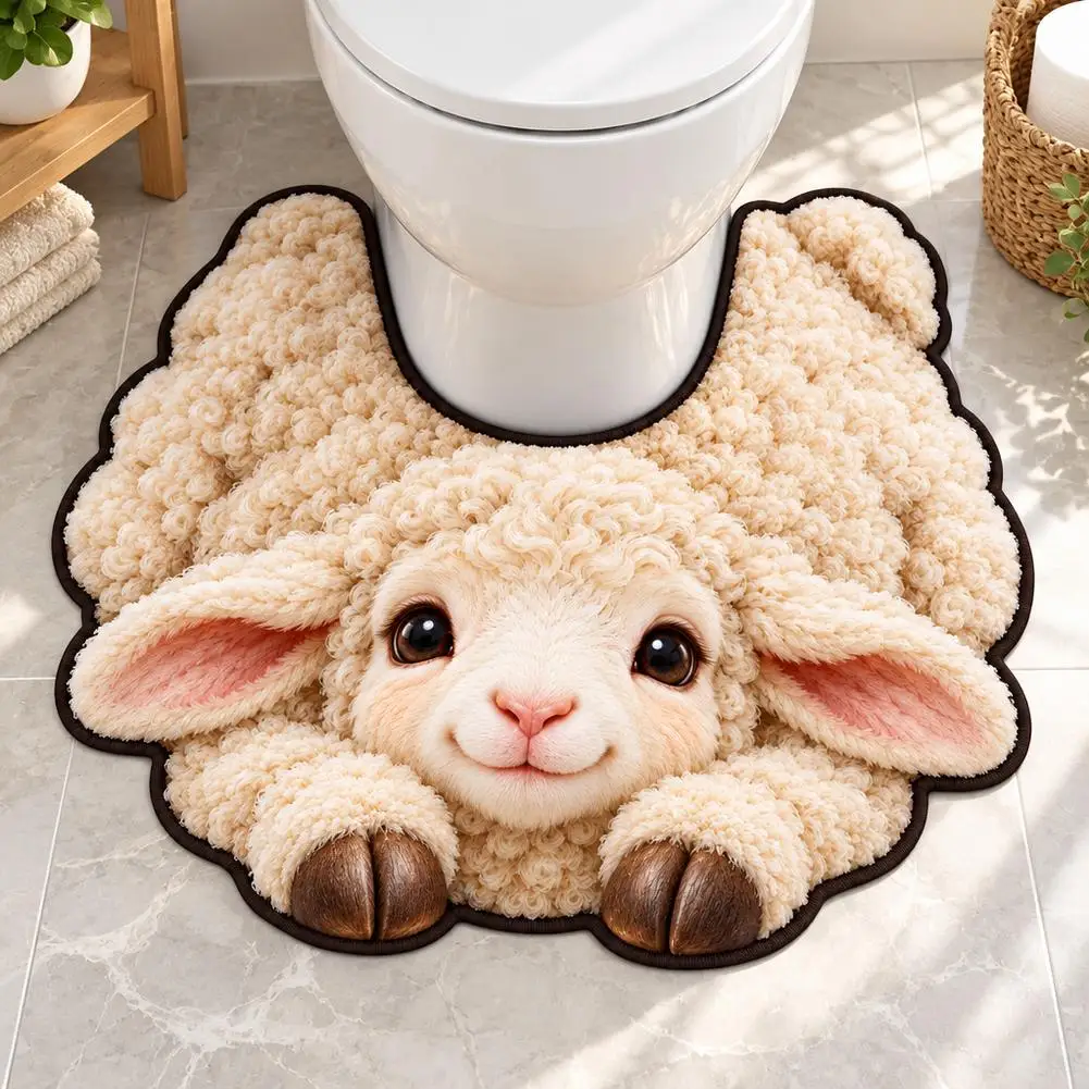 Irregular Animal Floor Mat toilet Mat Absorbent Splash Proof Mat Bathroom Floor Mat U-Shaped Toilet Seat Mat Bathroom Decoration
