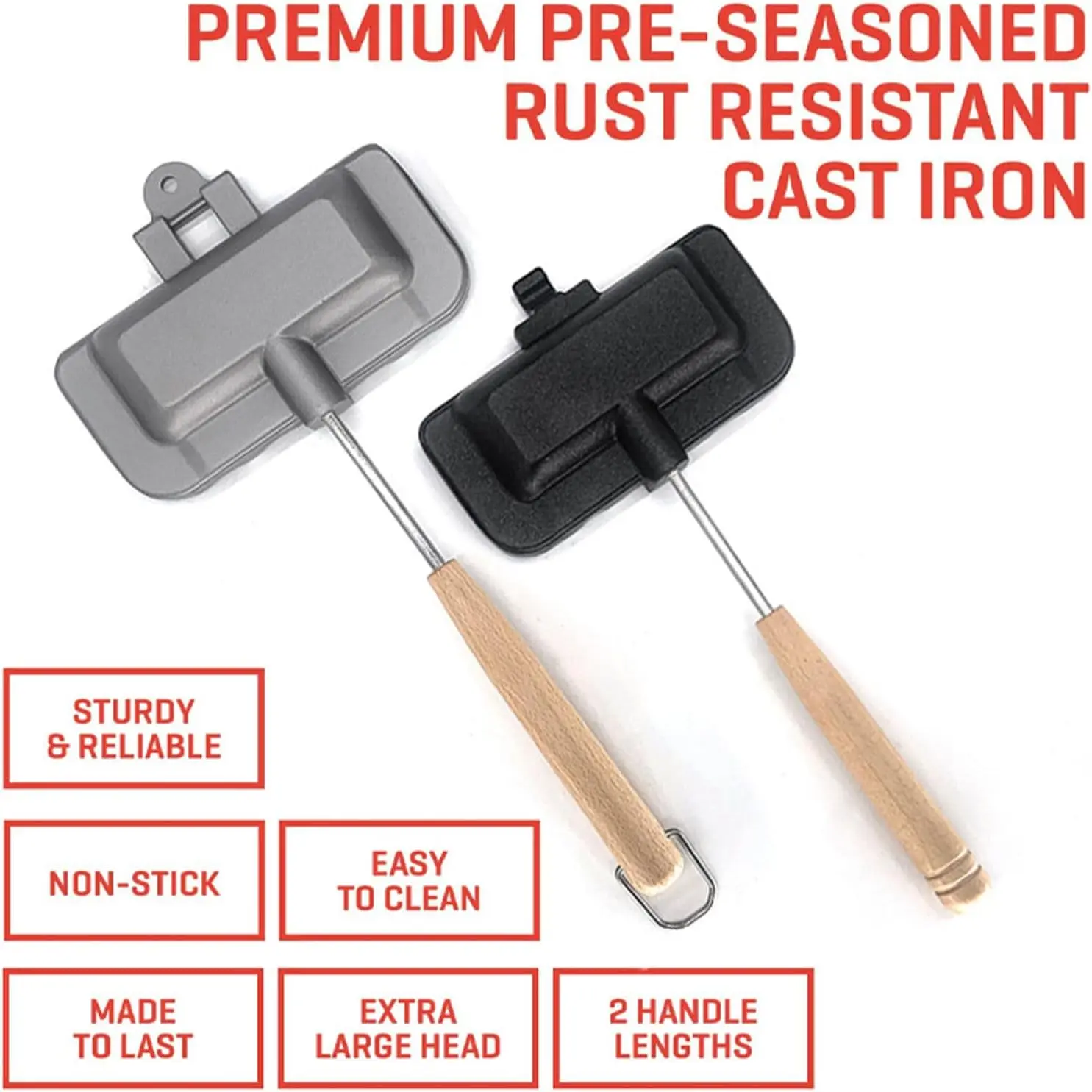 Sartén para sándwich de doble cara, sartén para parrilla plegable antiadherente para pan, tostada, máquina de desayuno, máquina para hacer tortitas, herramientas de cocina