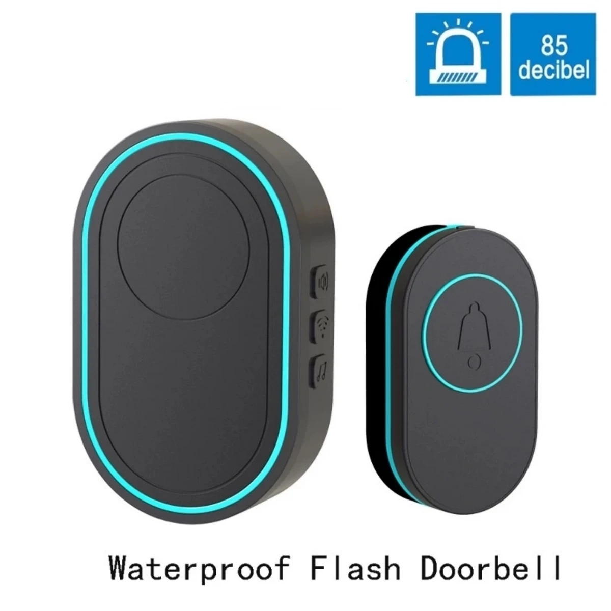 Waterproof Wireless Doorbell Button With LED Night Vision Fluorescent Ring Flash Welcome Doorbell EU UK US Plug Optional