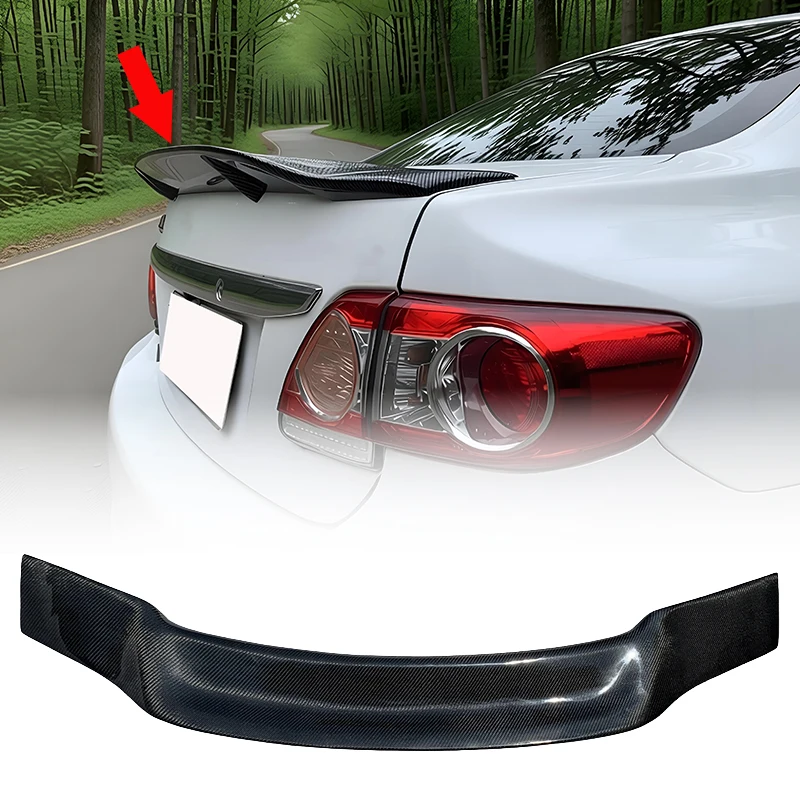 Spoiler Wings For 2019-2011 Toyota Corolla Altis  Corolla Quest E140 E150 10th Gen Sedan Carbon Fiber Look Rear Wing Tail Wing