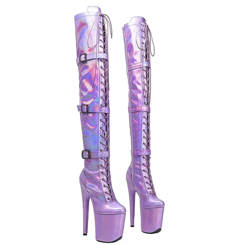 LAIJIANJINXIA New 20CM/8Inch PU Upper Women's Platform Party High Heels Modern Over The Knee Boots Pole Dance Shoes 269