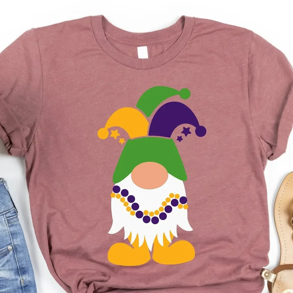 Mardi Gras Gnome T Shirt Sweat Carnival Lover Vibes Fat Tuesday