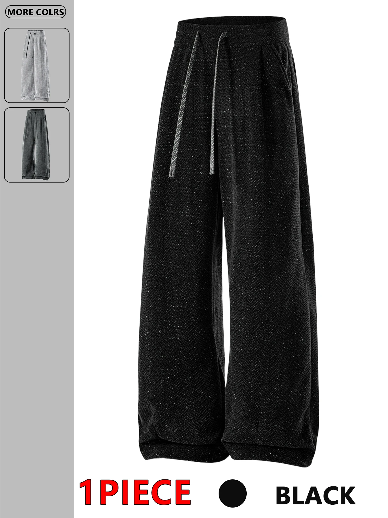 

Осенние и зимние мужские повседневные брюки из фактурного синели, мягкие и приятные для кожи, нелипкие, прямого кроя, чтобы скрыть телесшу и выглядеть утягивающим эффектом, легко носить для повседневной рабочей одежды/дома