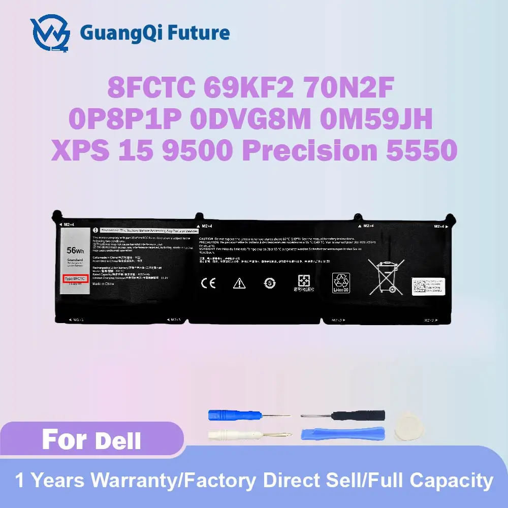 

8FCTC NEW Battery Compatible with Dell XPS 15 9500 Precision 5550 Alienware M15 R3 R4 M17 R3 R4 Series Notebook 69KF2 70N2F