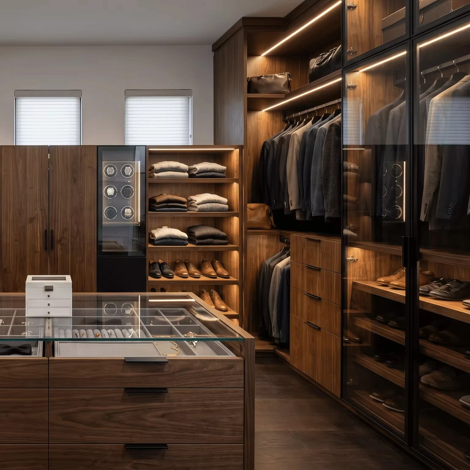 Modern Style Closet Custom Glass Door Wardrobe Bedroom Storage Furniture