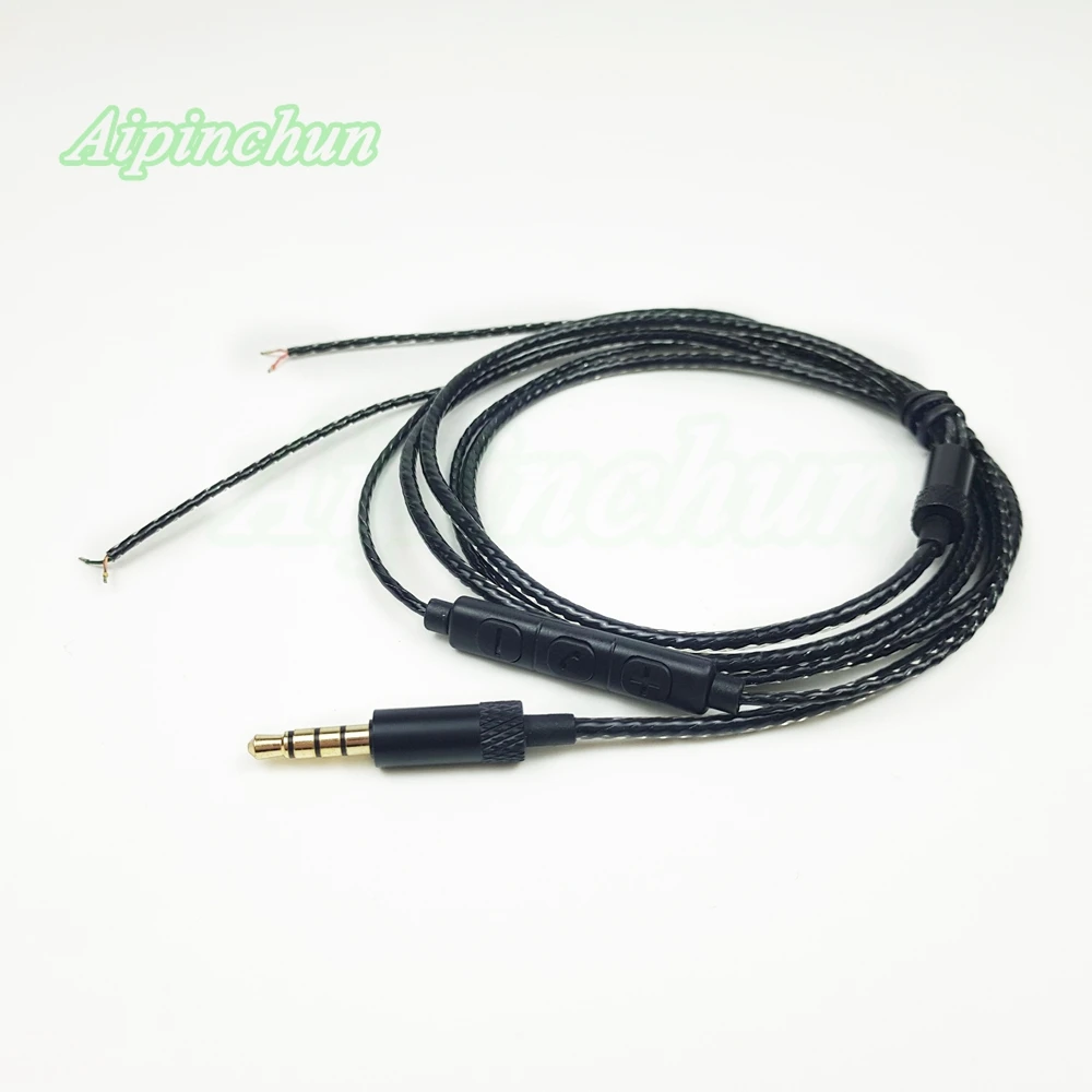 Черный DIY-кабель для наушников с микрофоном