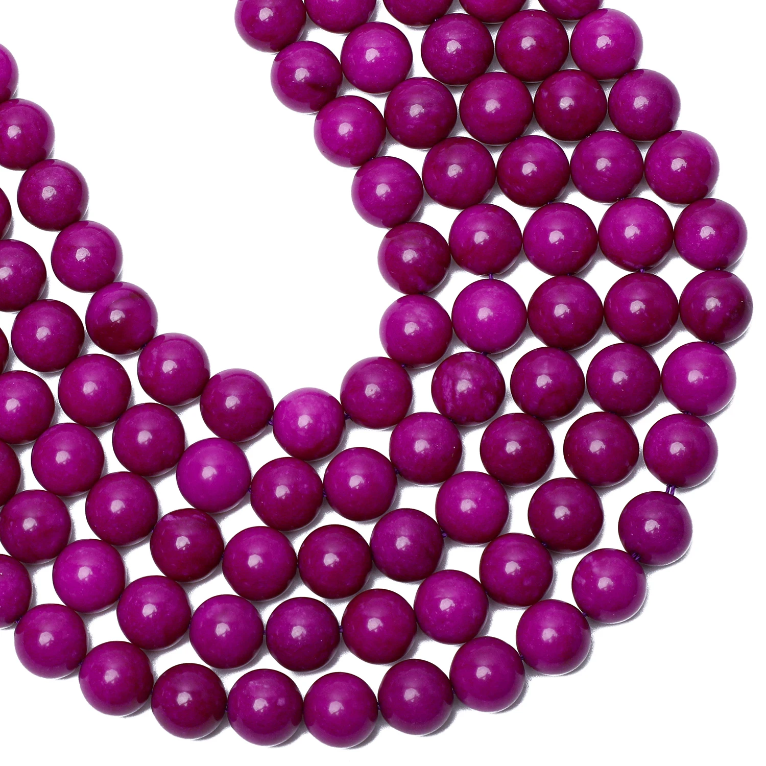 Natural Stone Beads Fuchsia Sugilite Jade Round Loose Spacer Beads for Jewelry Making DIY Bracelet Neckalce Accessories 15inch