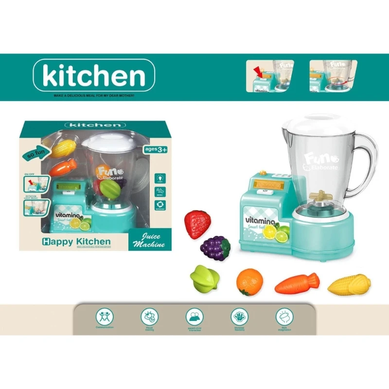 Kitchen Playset Toy Educational Learning Pretend Kitchen Juice Blender  Accessories Set Gifts for Kids 3 Years & Up Dropshipping