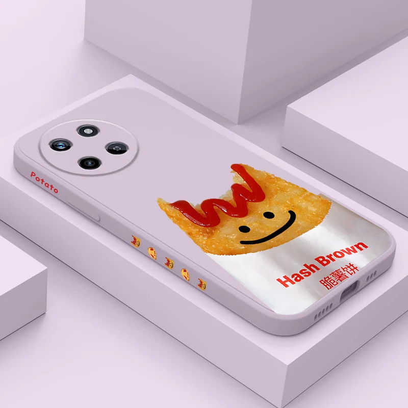 

Animated Food Phone Case For OPPO Realme 14 13 12 11 10 9 9i 8 8i 7 Pro Plus C35 C21Y C25Y C25 4G 5G Liquid Silicone Cover