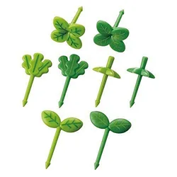 Forks Pick Cartoon Fruit Stick Lunch Accessories 8 Pack Plastic Sticks Home Party Decor Leaf Shapes for Kids for Sandwich Salad