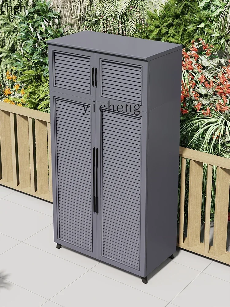 DSAAluminum Alloy Outdoor Locker Waterproof Sunscreen Rust Protection Balcony Garden Tools Sundries Storage Cabinet
