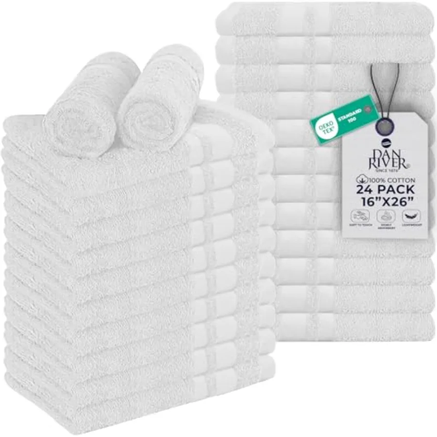 

100% Cotton Salon Towels Set 16x26 Inch, Pack of 24, Highly Absorbent and Quick-Dry Towels for Hand, Salon, Spa, Beauty, Gyms a