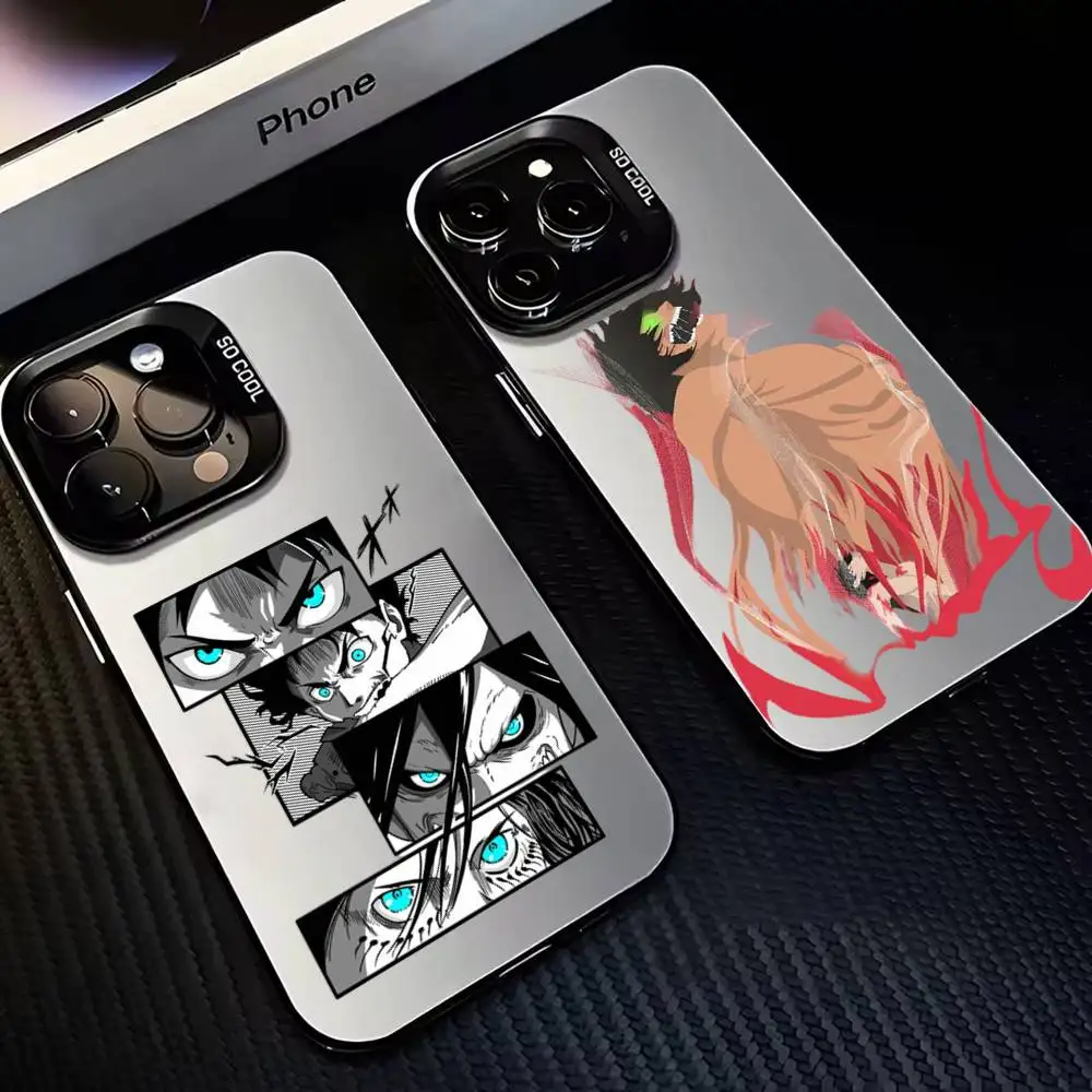 

E-Eren Y-Yeager Phone Case For iPhone17,16,15,14,13,12,11 Plus,Pro Max Black Matte Shockproof Cover