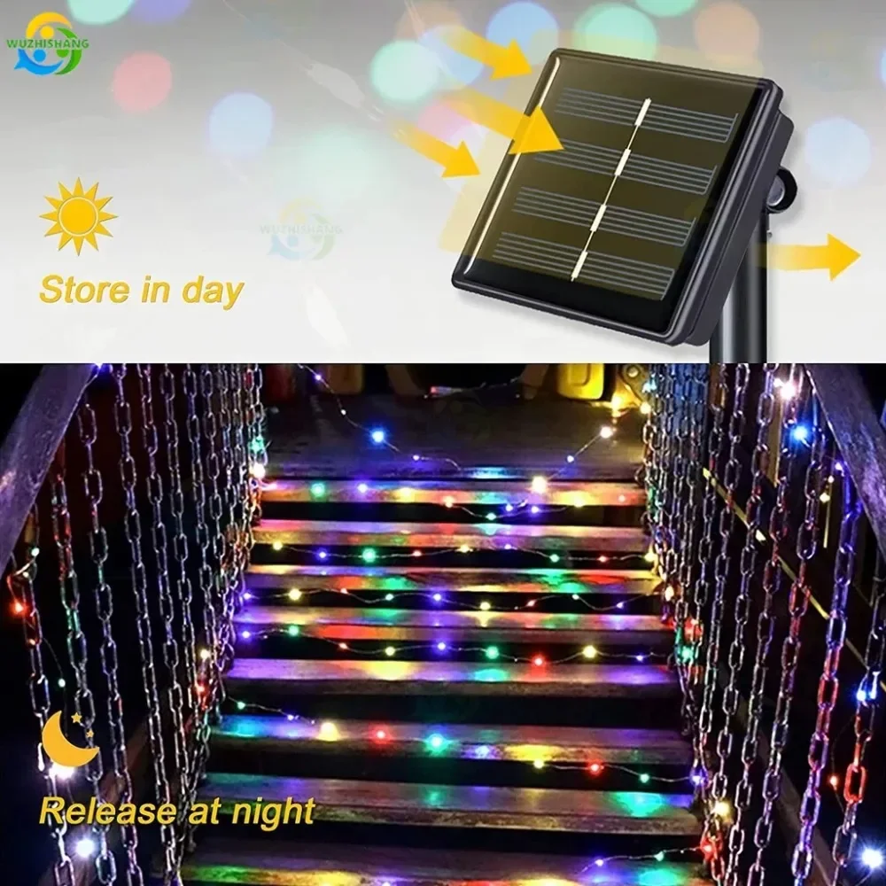 

LED Solar Light Outdoor Waterproof Fairy String Lamp For Garland Christmas Party Garden Wedding Camping Decoration 7/12/22/32 M