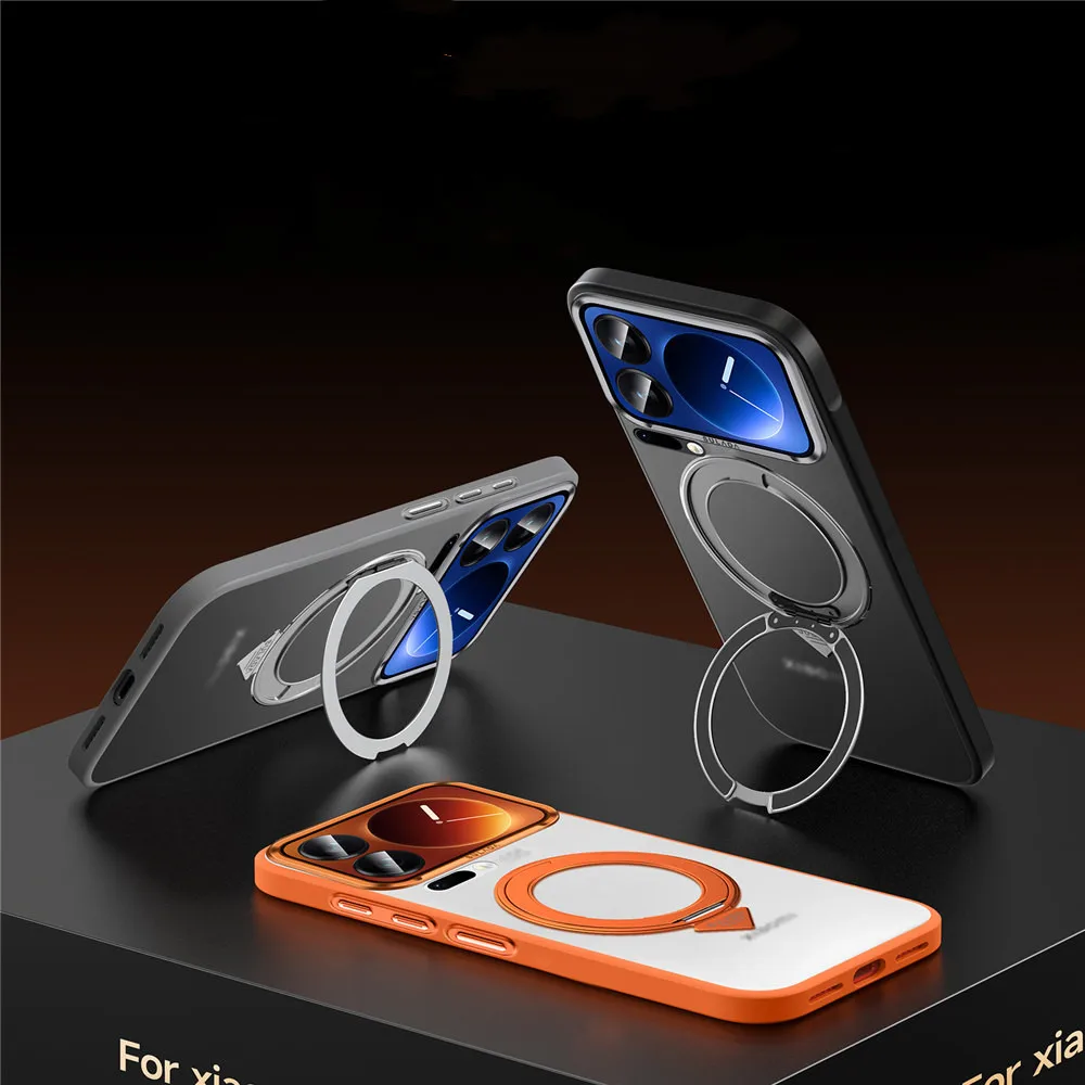 

Магнитный матовый прозрачный чехол для ПК премиум-класса для Xiaomi 17 Pro Max 17, чехол-кронштейн