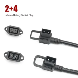 2+4 Lithium Battery Connector Electric Vehicle Discharge Charging Power Cord with Signal Line High Power E-bike Battery Socket