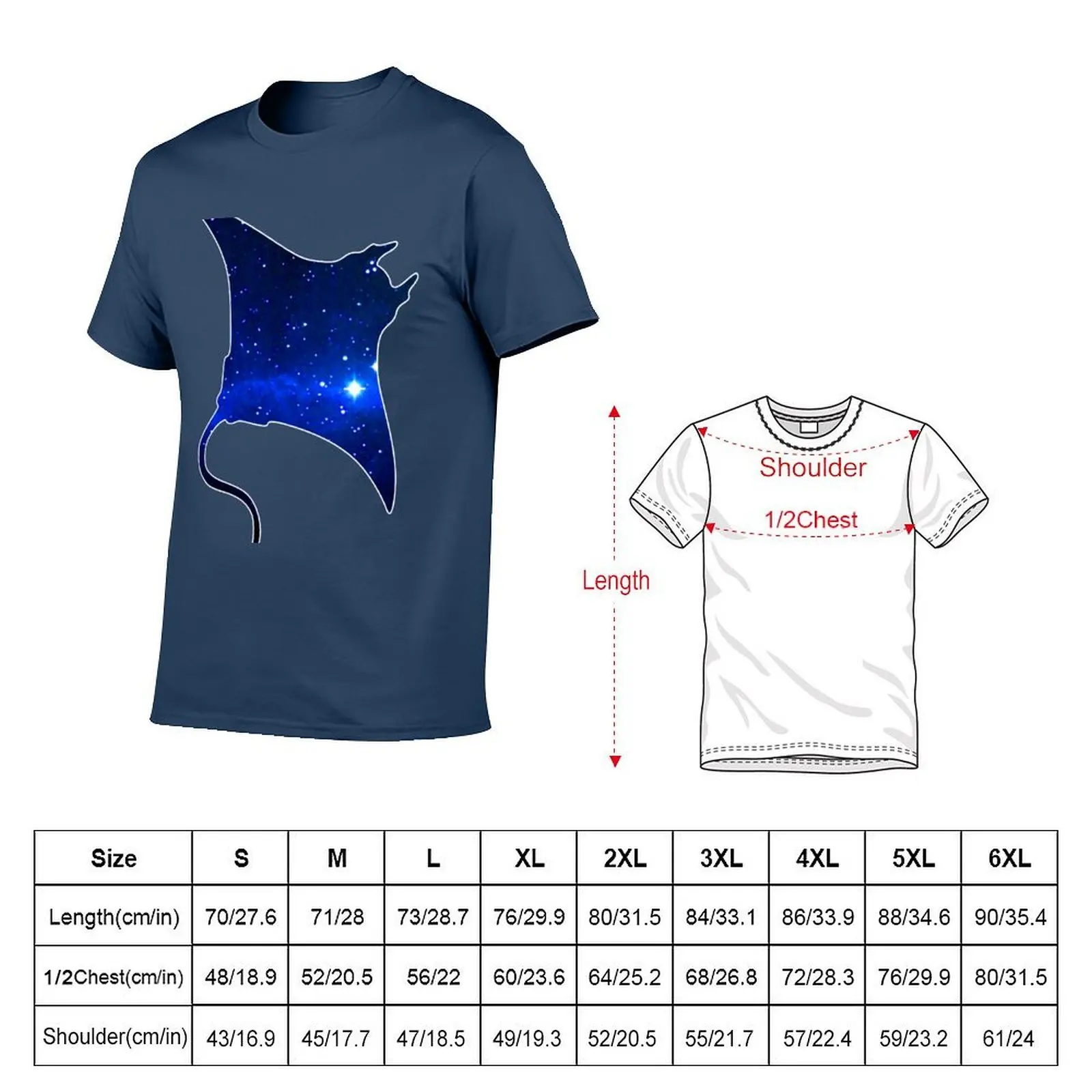 Space Manta Ray T-Shirt man t shirts cotton essential t shirt T-Shirt