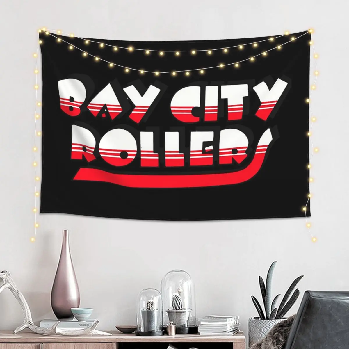 Bay City Rollers Music Band Tapestry Hippie Wall Hanging Aesthetic Home Decoration Tapestries for Living Room Bedroom Dorm Room