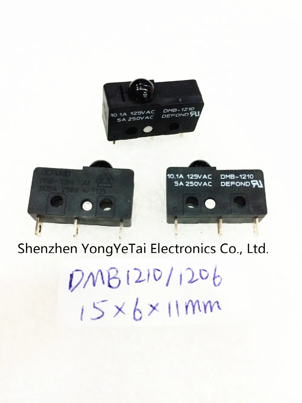 YYT 2PCS DMB-1210/1206 mushroom head micro switch limit switch 15*6*11 threading foot