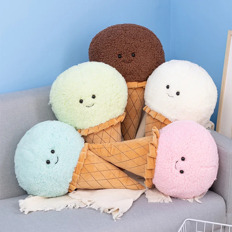 46x28cm helado Plushie postre comida muñeca lindo juguete para muñeco de peluche almohada colorida para niños decoración de regalo de cumpleaños