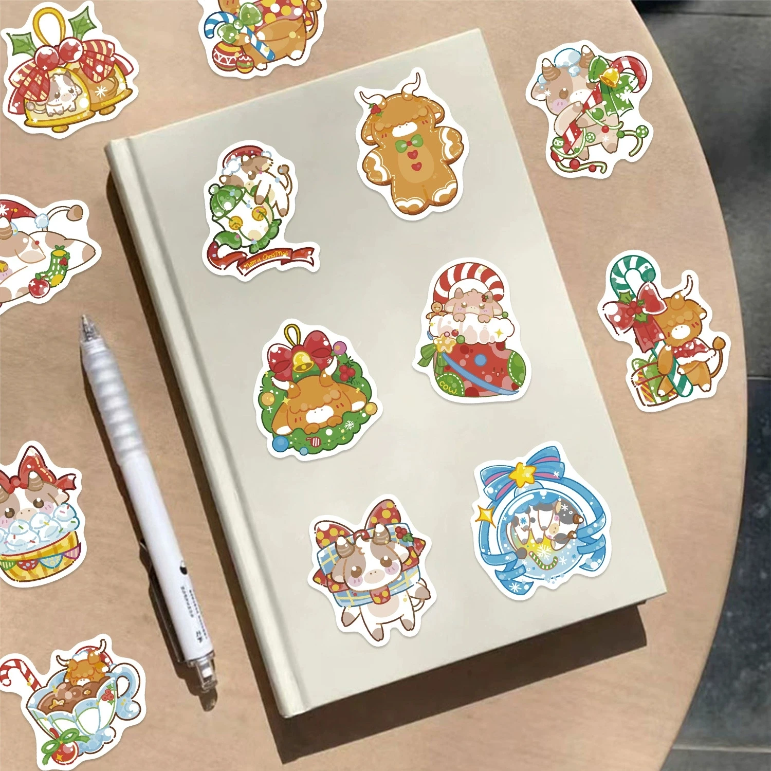 100PCS Cartoon Christmas Ghost Graffiti Stickers Guitar Notebook Luggage DIY Waterproof Stationery Stickers