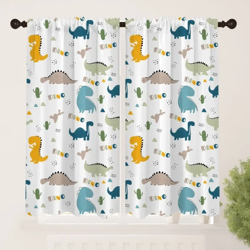 Cartoon Little Dinosaur Pattern Bedroom Curtains Home Children\'s Room Curtains Cartoon Animal Print Living Room Curtains