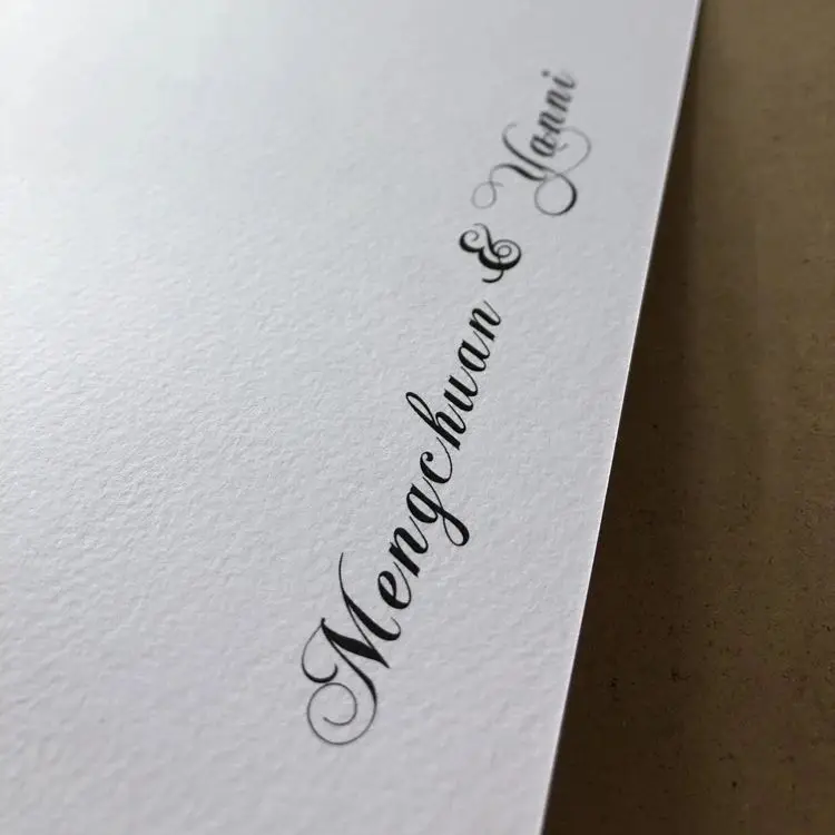 Custom Texture Cotton Paper Card Wedding Invitation Save The Date Bridal Shower Menu Personalized Thank You Small Business Gift view 6