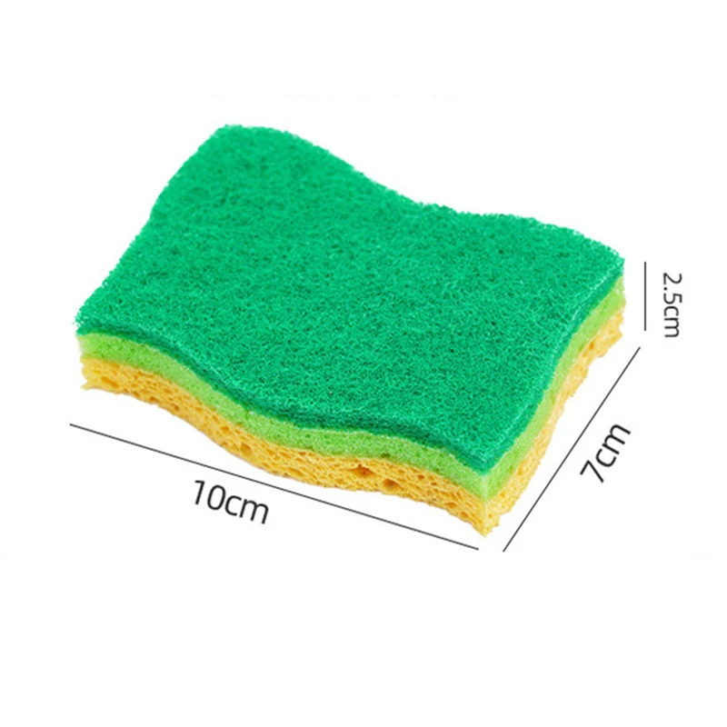 1/4/8Pcs Wood Pulp Cotton Double-sided Cleaning Sponge Household Scouring Pad Absorbing Dishwashing Sponge Kitchen Cleaning Tool