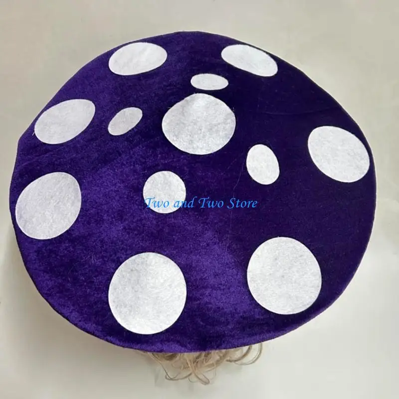 

HX6F Life Like Mushroom Pattern Hat for Women Girl Party Photoshoots Dressingup Props