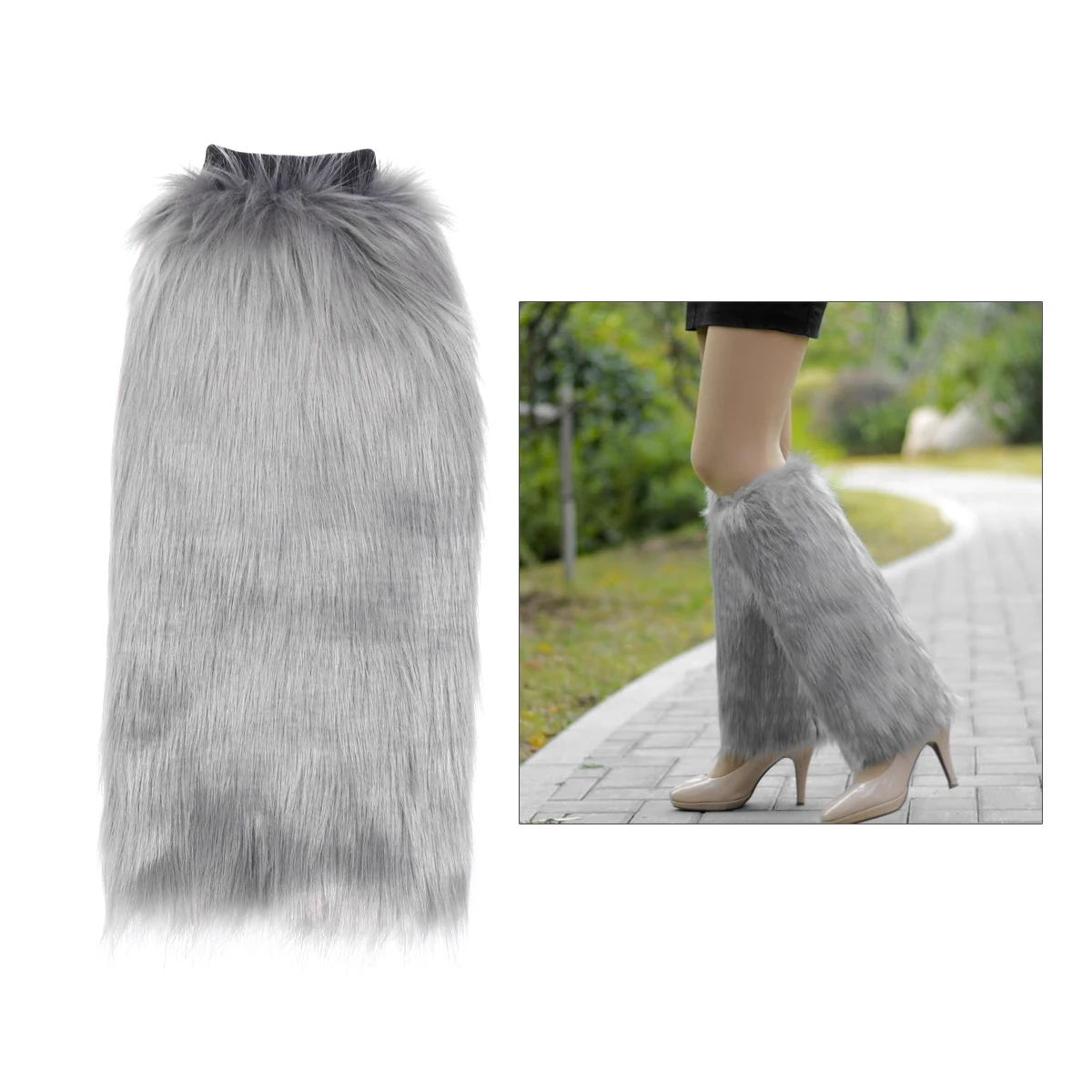

Warmer Footmuffs White Socks Faux Warmers Leopard Artificial Grey Boots