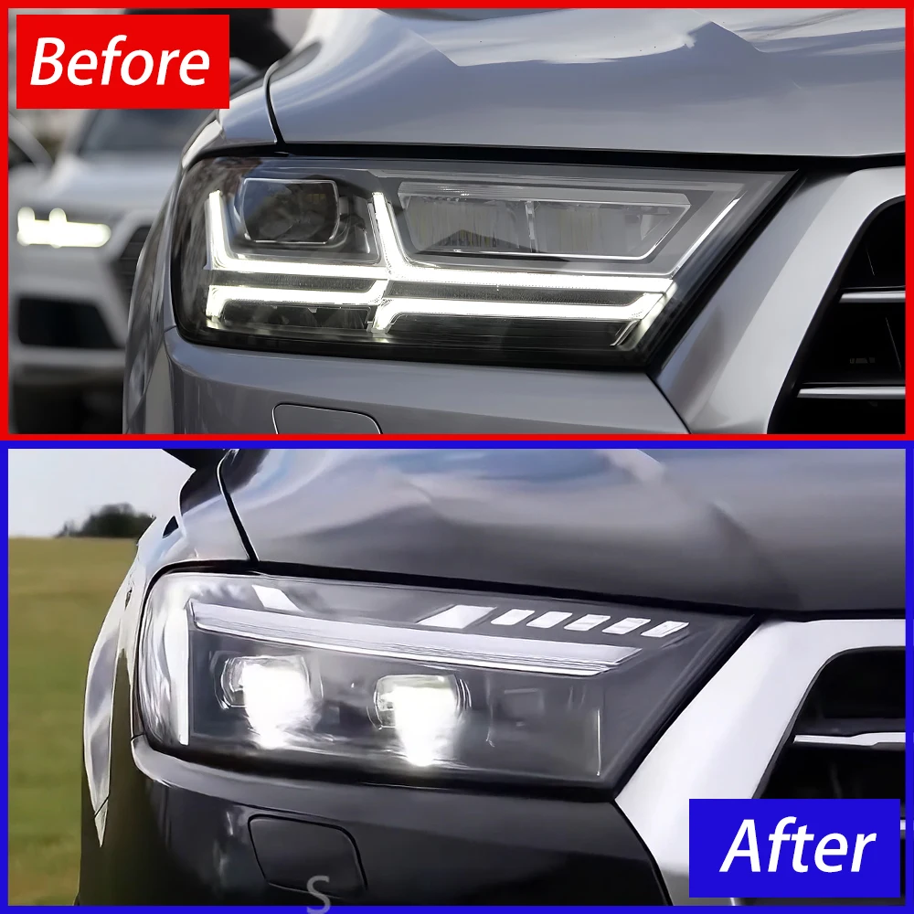 Für Audi Q7 2016-2019 Auto Scheinwerfer Montage Upgrade Start Animation Neue SQ7 Stil LED Projektor Objektiv Auto Werkzeuge zubehör