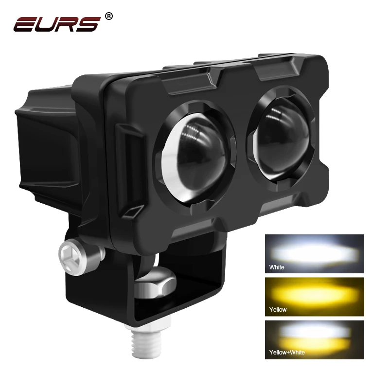 NEW Two-Color Small Steel Gun Motorcycle Spotlight Headlamp Led Far And Near Integrated Waterproof Super Bright fisheye lamp