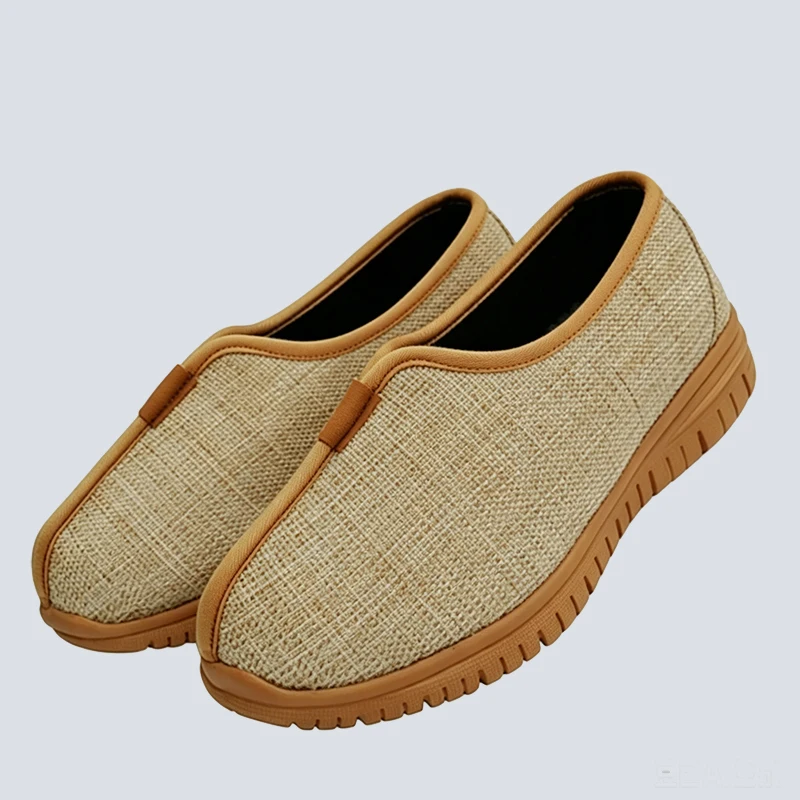 Men & Women Monk Winter Shoes,Autumn Spring Breathable Thermal Fleece Lined Warm Linen Soft Sole Non-Slip Deodorant Footwear