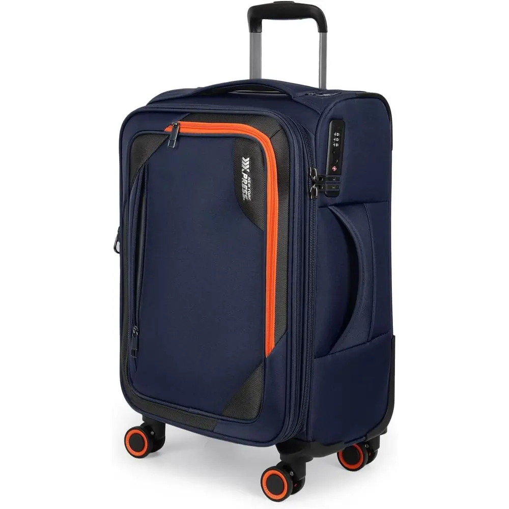 22 Expandable Spinner Suitcase with TSA Lock, 20% Larger, Lightweight, Navy for Men & Women