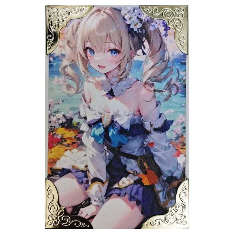 Anime Goddess Story Rare Refraction Game Collectible Cards Keqing Fischl Barbara Raiden Shogun Toys for boys Birthday Present