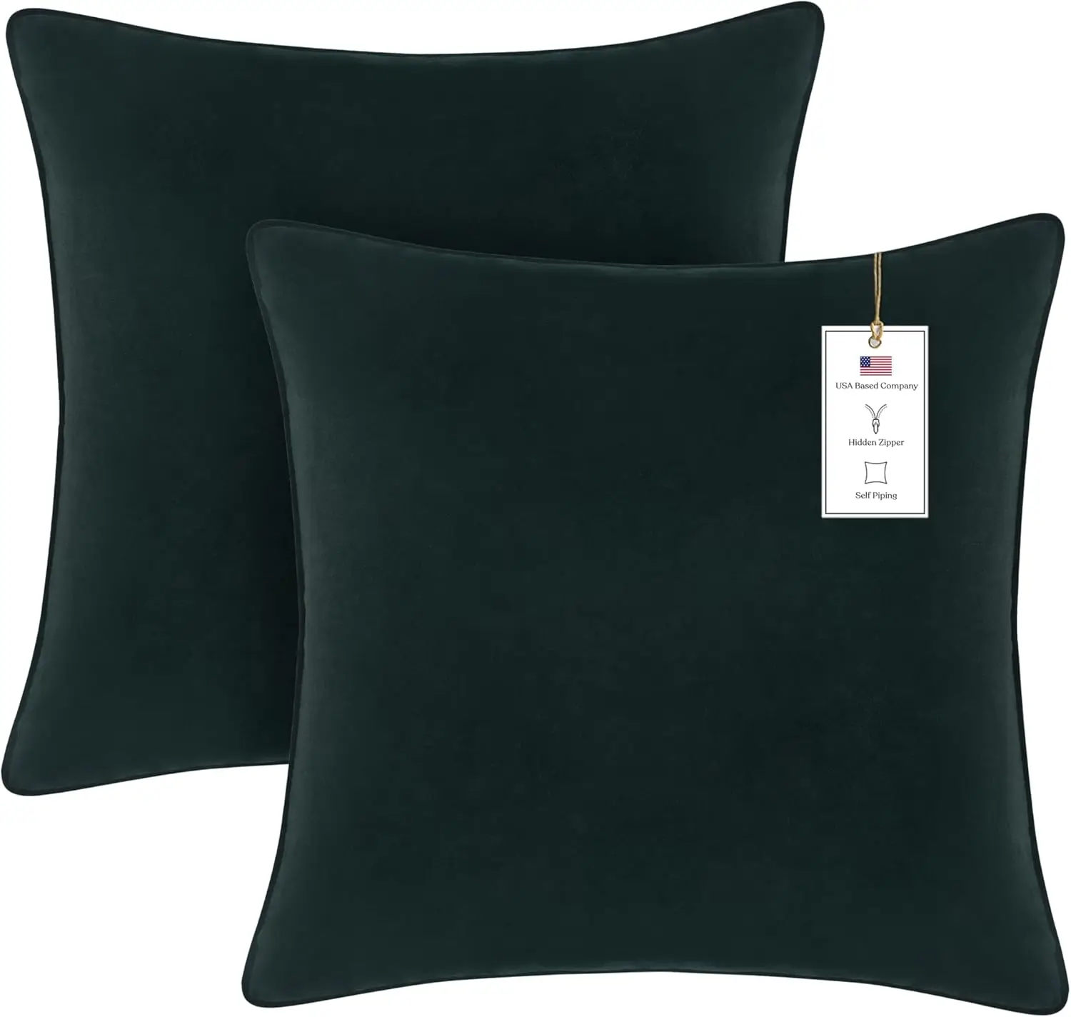 

A1Hc Set Of 2 Luxurious Fine Soft Velvet Throw Pillow Covers Only, For Sofas, Beds, Vibrant Colors And Hidden Zipper. Enhance