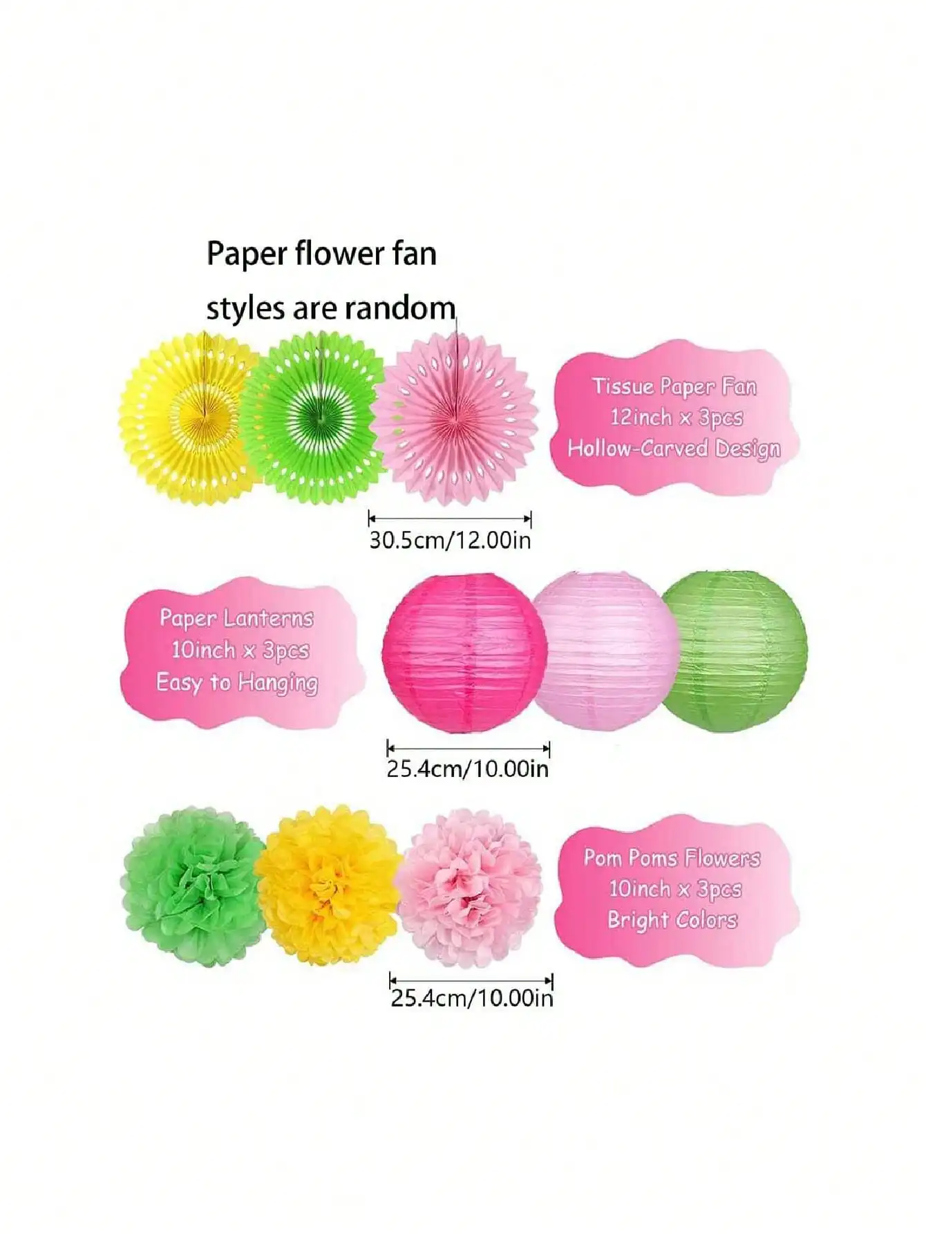 13pcs-Flamingo Party Supplies, Hawaiian Party Decorations Flamingo and Pineapple Honeycomb Ball Paper Lanterns Paper Fans Pom po