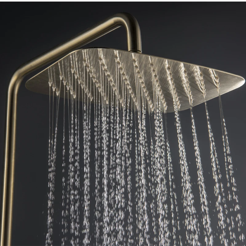 Grifo de ducha de lluvia de oro rosa, sistema de ducha mezclador termostático frío y caliente, montaje en pared de bañera, juego de grifos de ducha de lluvia para SPA