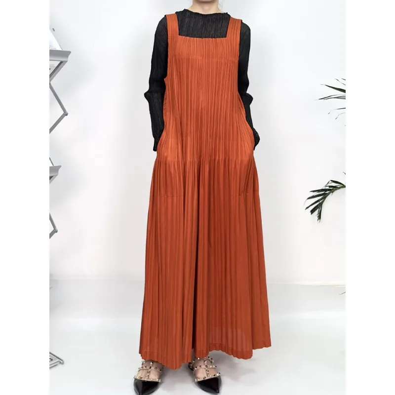 SMVP Women Jumpsuit 2025 Spring and Summer New Pleated Solid Color Loose Large Size Fashion Casual Design Female Back Pants