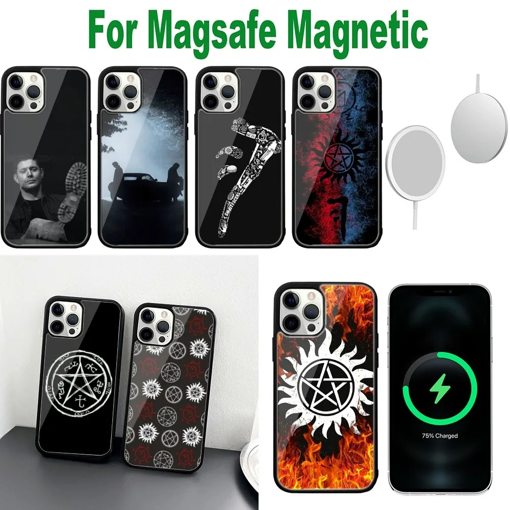 S-Supernaturals Logo TV Series Phone Case For iPhone 16,15,14,13,12,11,Plus,Pro,Max,Mini Magsafe Magnetic Wireless Charging