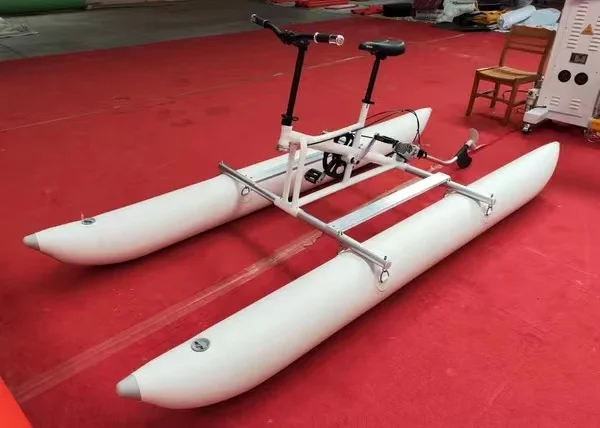 QIQU 150kg Load 18km/h Speed Aluminum Inflatable Single Person Floating Water Bike for Water Park Rental Commercial Use