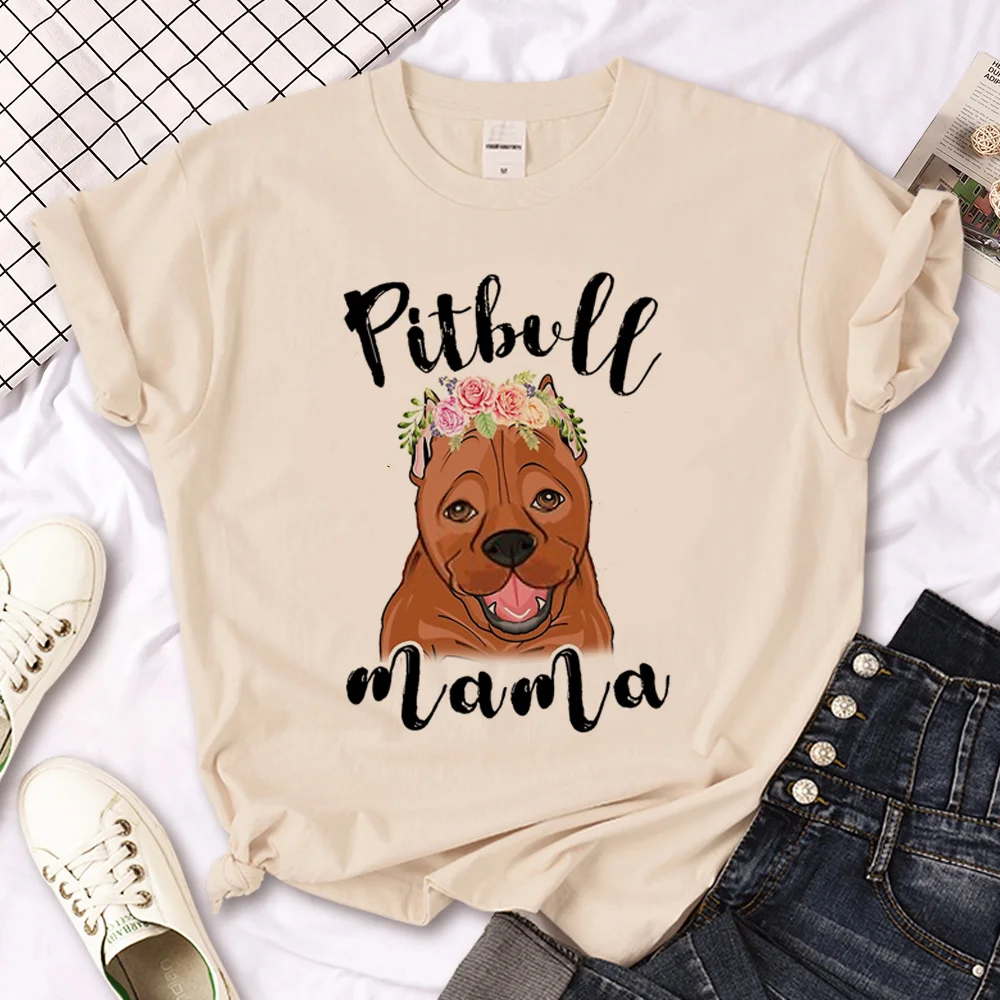 Pitbull tshirt women comic Y2K designer t shirt female streetwear comic designer clothing