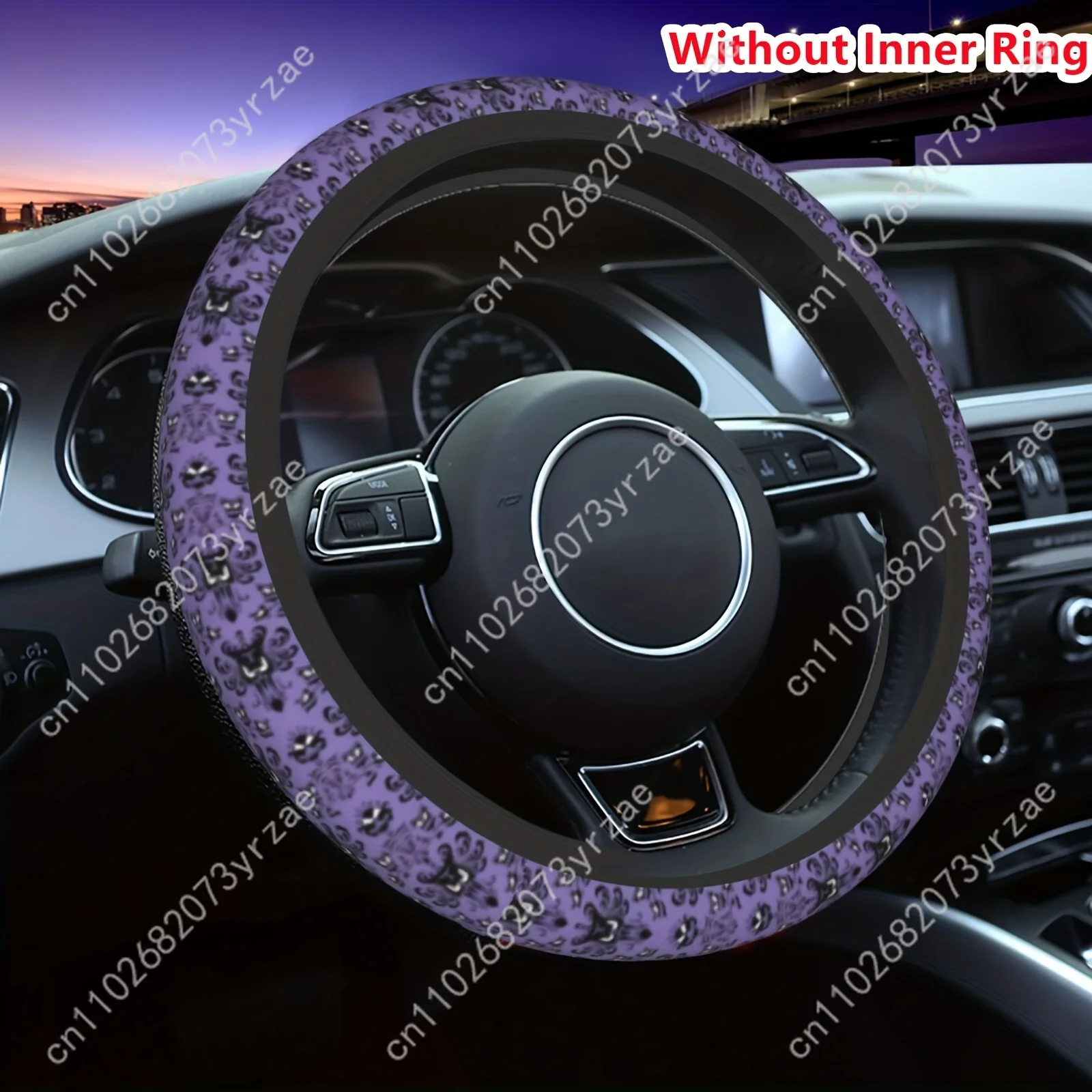 

Haunted Mansion Car Steering Wheels Cover Universal Type Environmental Friendly Comfort Non-slip Breathable Steering Wheel Wrap