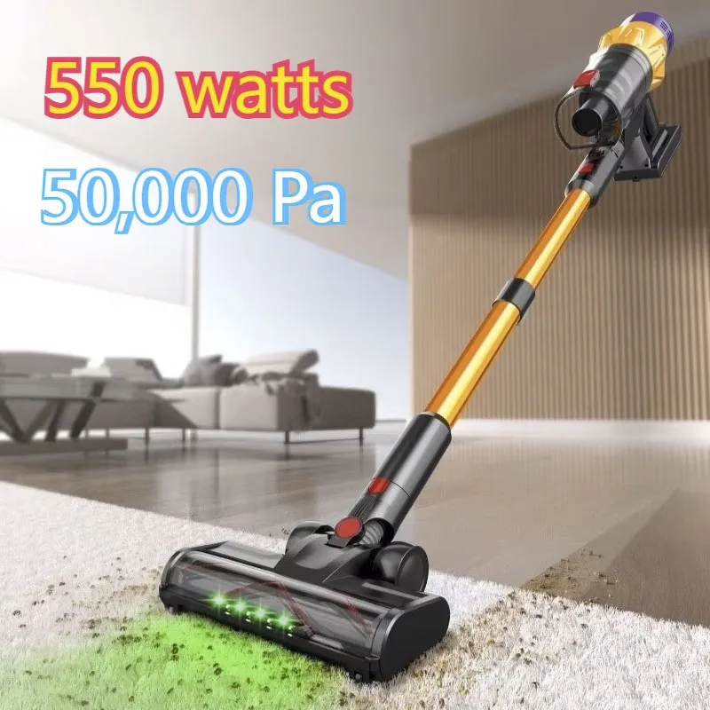 MPQU 50kPa Wireless High Power Handheld Vacuum Cleaner Removable Battery 3 Power Modes Touchscreen 550W Vacuum Cleaner for Home