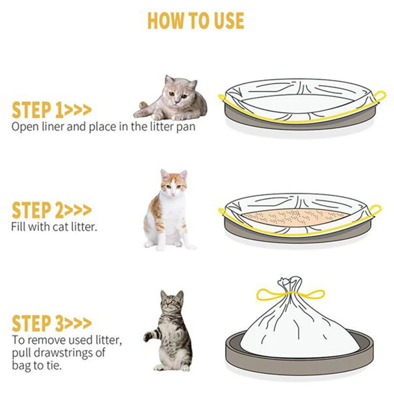 [Value Pack]Cat Litter Box Liners, Extra 21 Count Jumbo Drawstring Litter Pan Bags Pet Cat Supplies